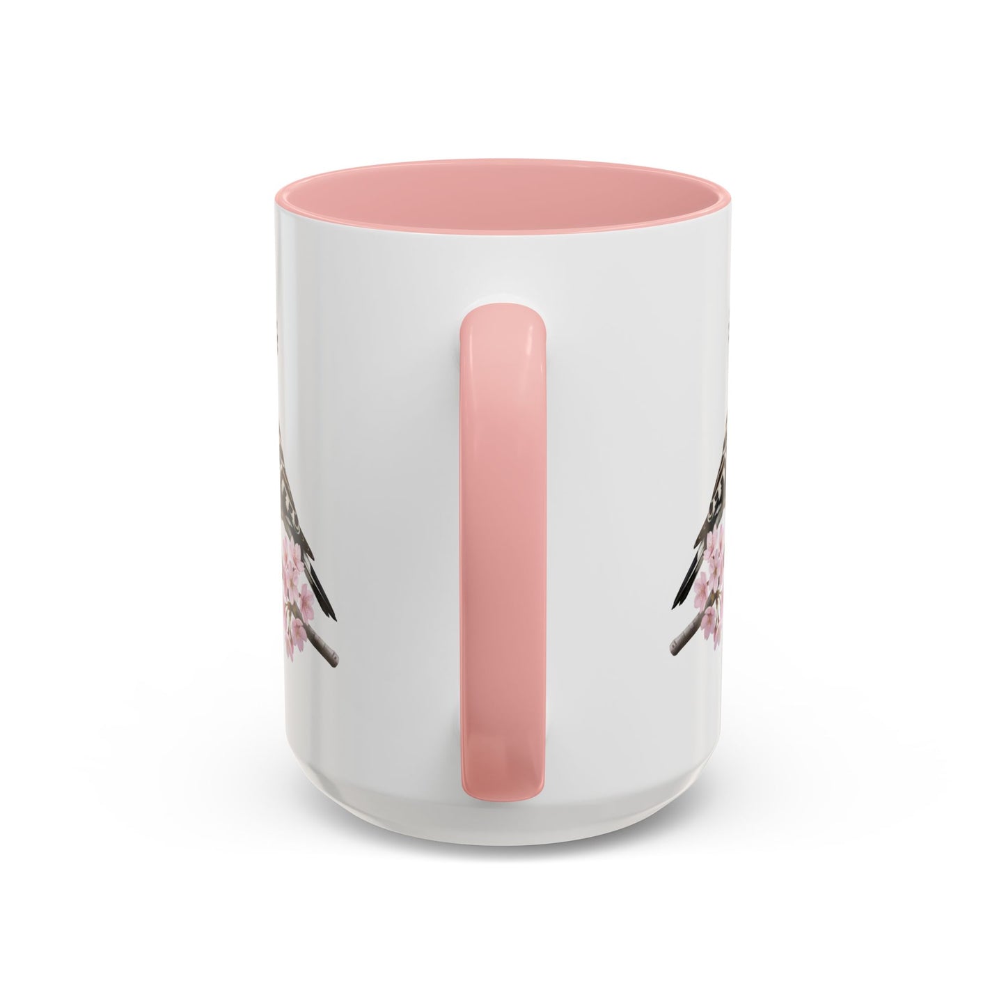 Hoopoe Cherry Blossom Mug | Pink Ceramic Coffee Cup for Bird Lovers – 11oz,