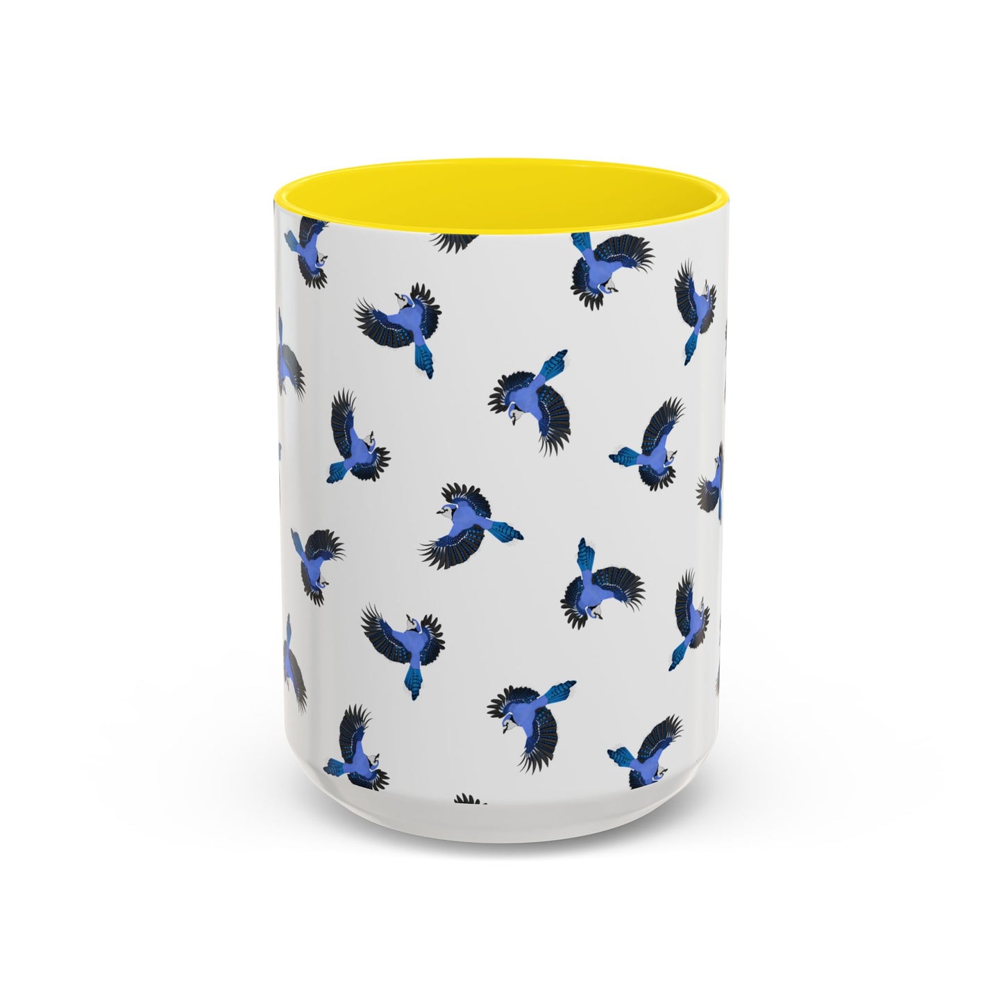 Blue Jay All-Over Pattern Accent Mug | Colorful Bird Lover Gift for Birdwatchers