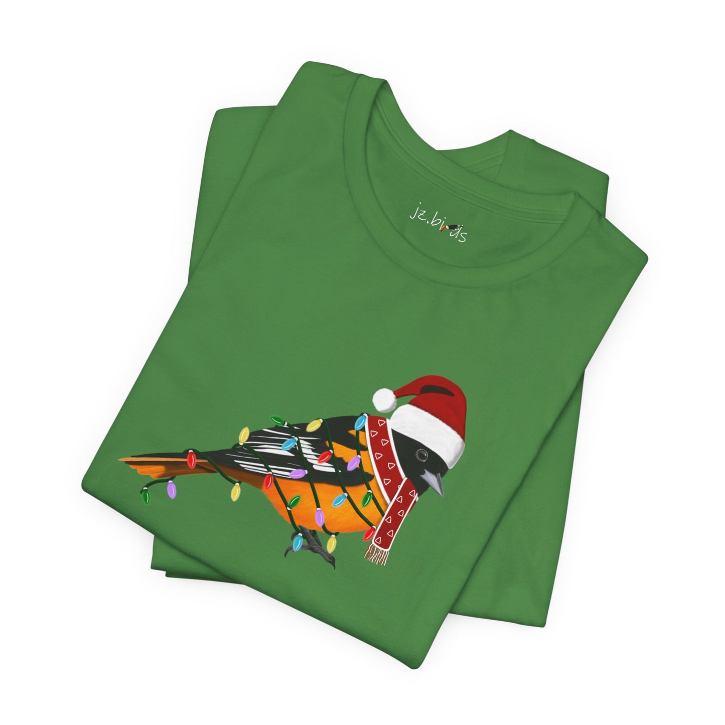 Baltimore Oriole with Fairy Lights Christmas Bird T-Shirt