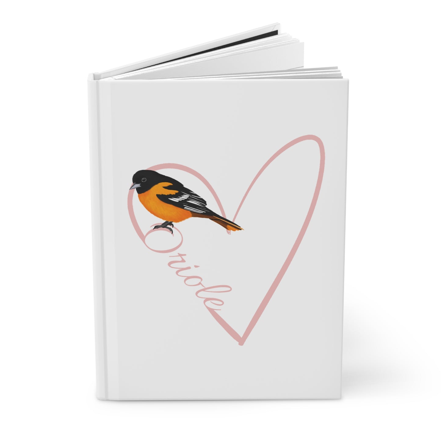 Oriole Bird Hardcover Journal 150 Pages A5 with Heart for Bird Lovers & Birdwatchers