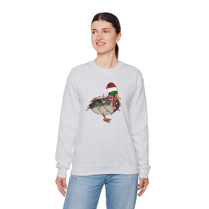 Mallard with Fairy Lights Santa Claus Christmas Bird Sweatshirt