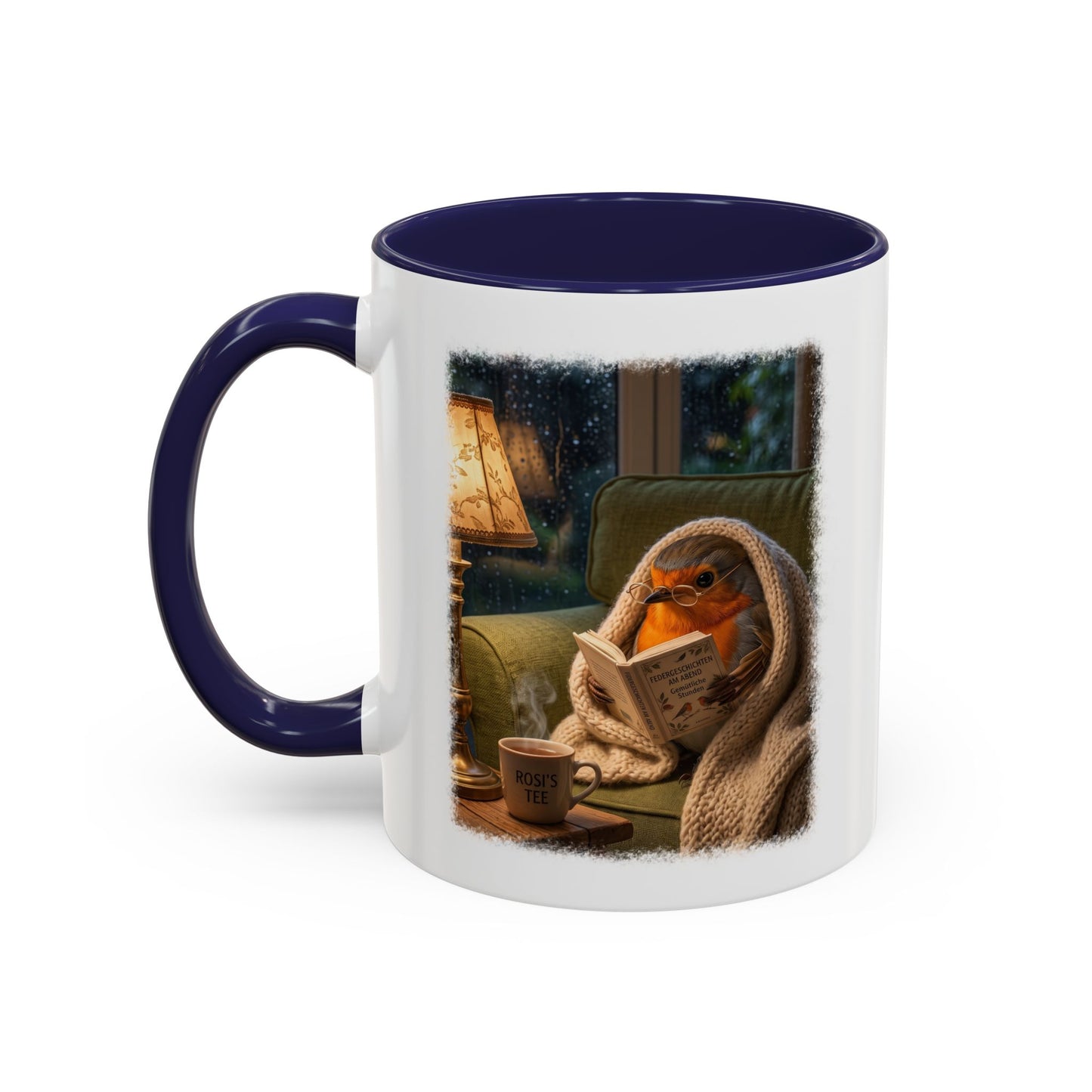 Robin Rosi Reading a Book Mug for Bird Lovers