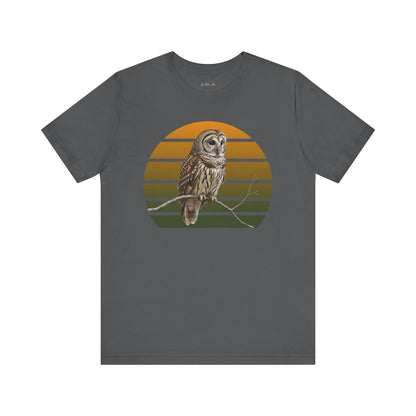 Barred Owl T-Shirt | Unisex Retail Fit Bird Lover Tee | Wildlife Birder Gift