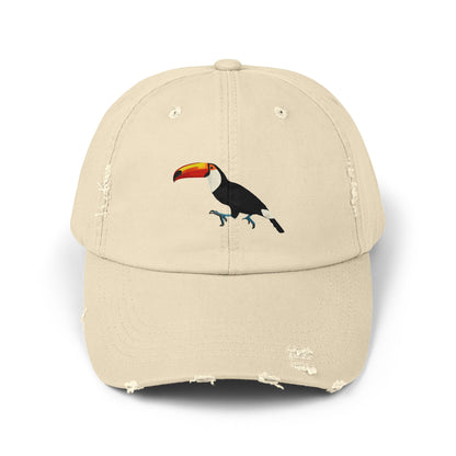 Toucan Bird Art Distressed Cap