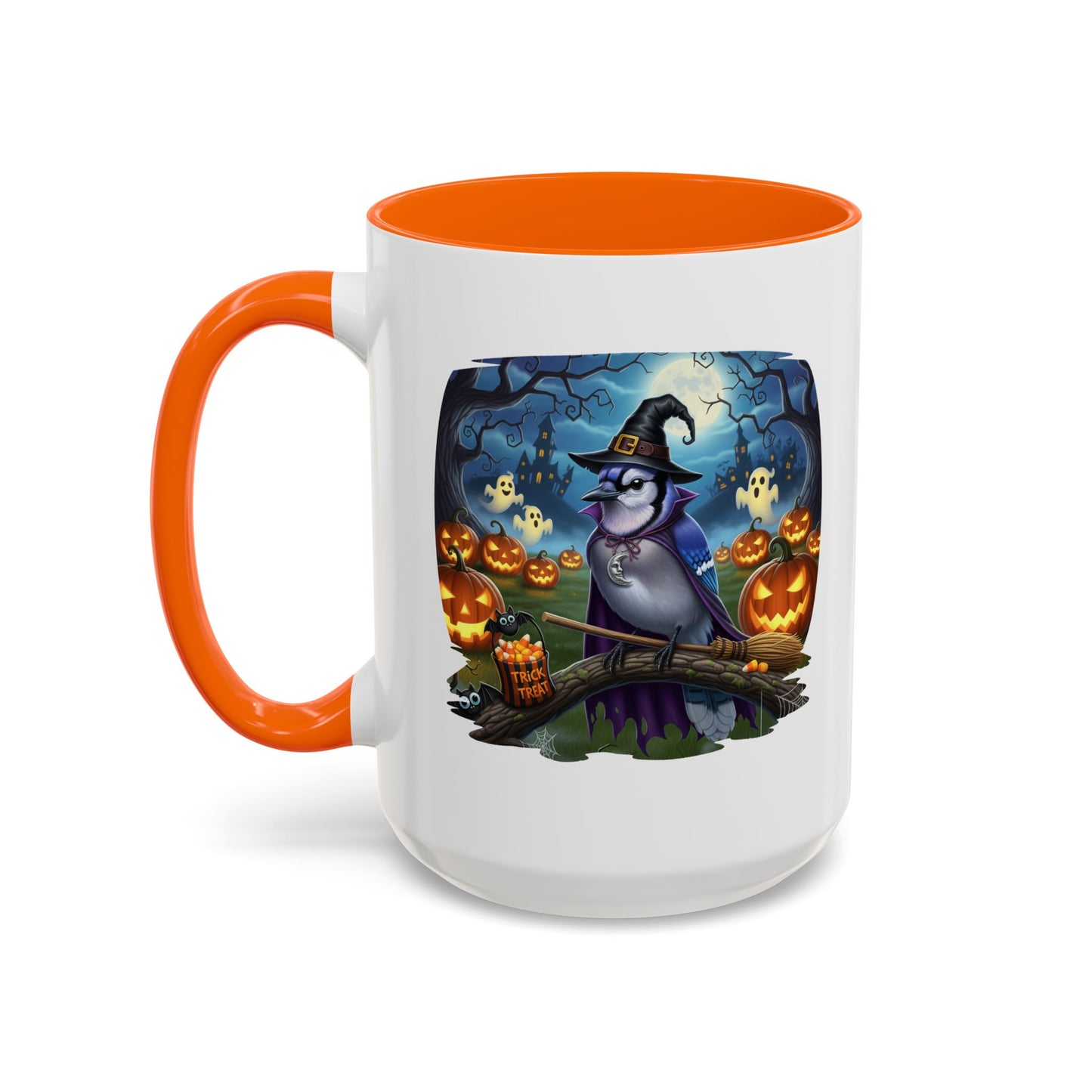 Blue Jay Halloween Bird Mug - Spooky Bird Lover Gift