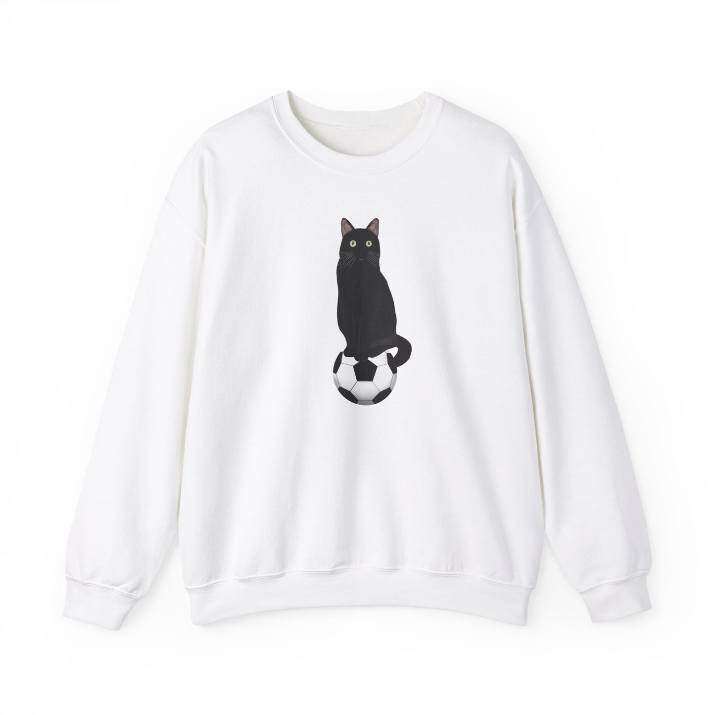 Black Cat with Soccer Cat Lover Sweatshirt