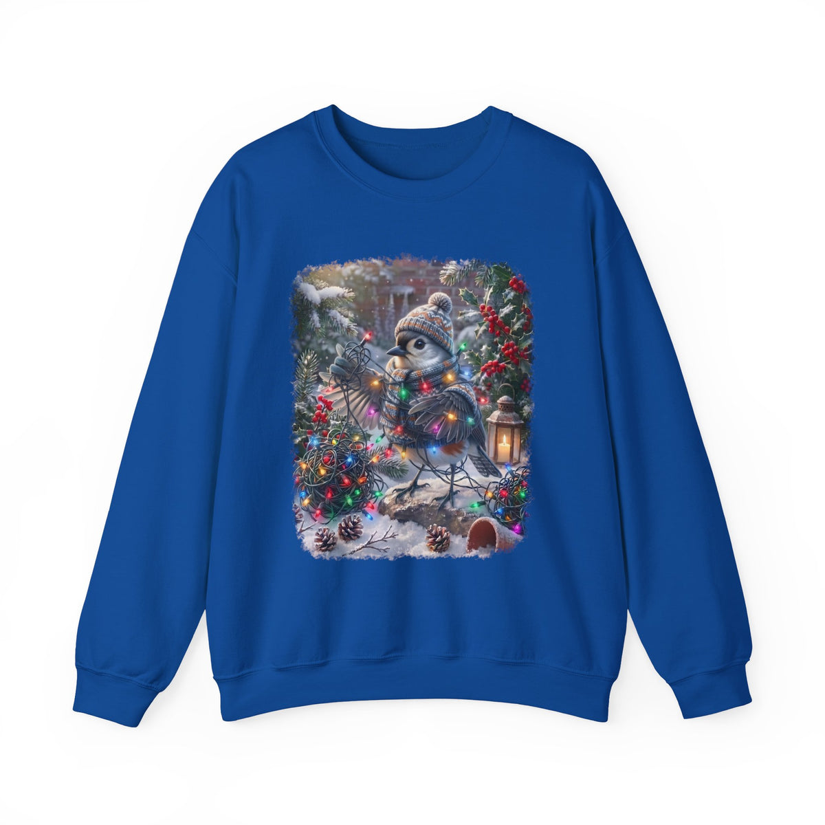 Tufted Titmouse Christmas Sweatshirt – Tangled Lights Winter Crewneck