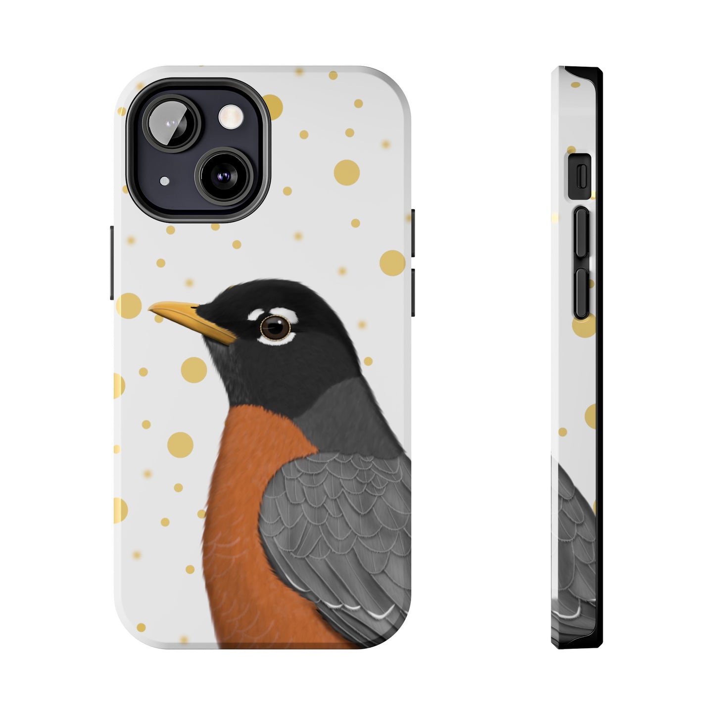 Robin Bird Art Tough Phone Case White