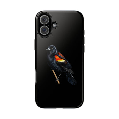 アカハラガラスの二層式iPhoneケース（鳥のアート入り） – 鳥類学者や鳥類愛好家へのプレゼントに最適