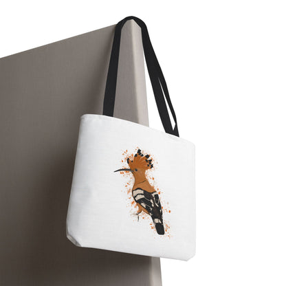 Wiedehopf Tragetasche 40x40cm Vogel Tasche Weiß für Vogelbeobachter