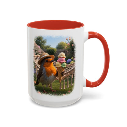 Robin Rosi Ice Cream Garden Premium Mug for Bird Lovers