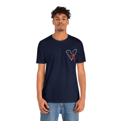 Northern Cardinal Heart Bird Unisex Tee - jz.birds