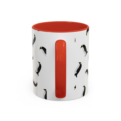 Pinguin Tasse mit Streumuster | Vogelmotiv Kaffeebecher für Vogelbeobachter & Naturfreunde – Accent Coffee Mug, Birds Design