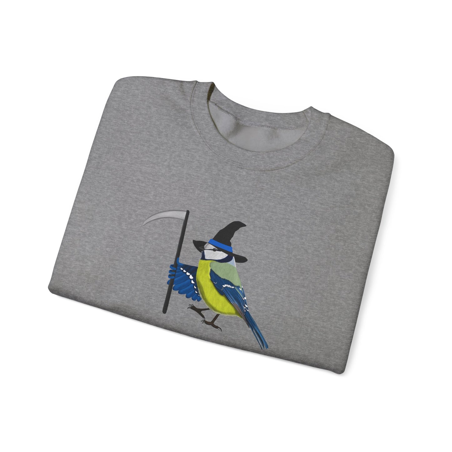 Blue Titmouse Halloween Birds Witch Birdwatcher Sweatshirt