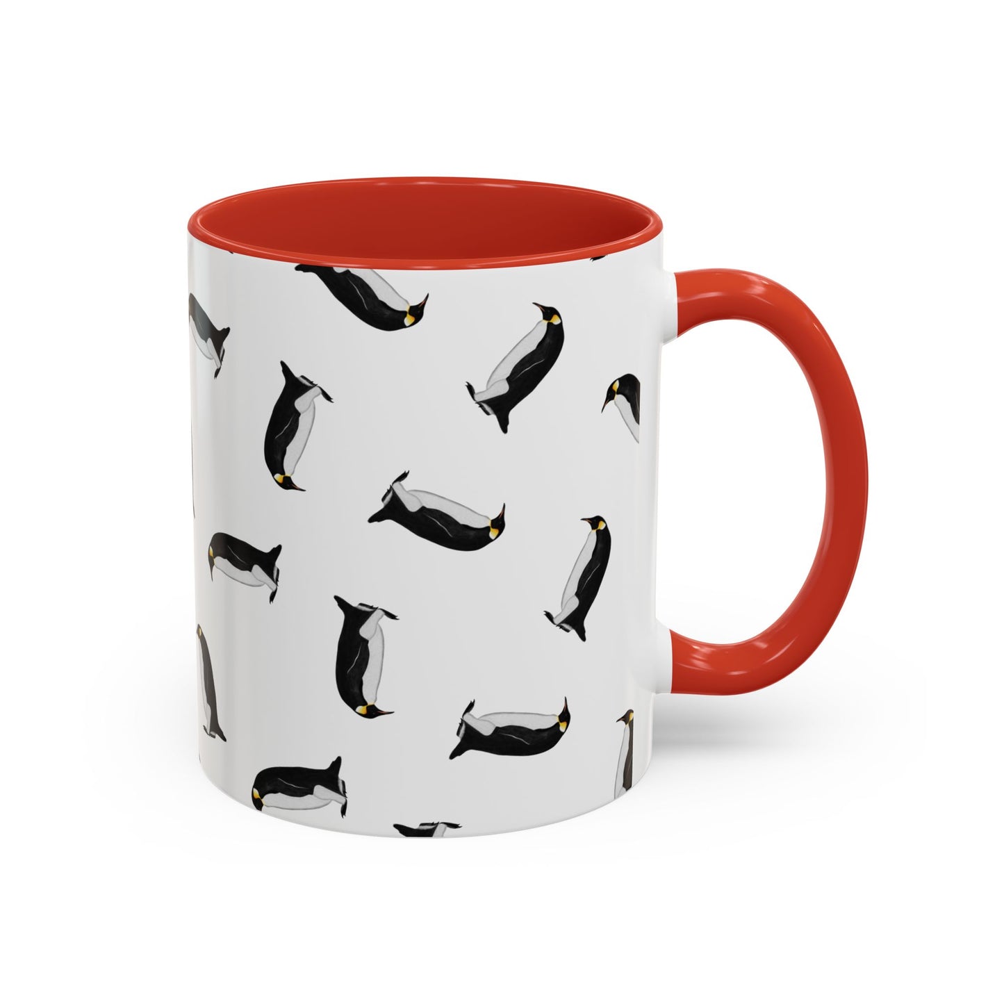 Pinguin Tasse mit Streumuster | Vogelmotiv Kaffeebecher für Vogelbeobachter & Naturfreunde – Accent Coffee Mug,