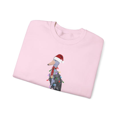 Shoebill with Fairy Lights Santa Claus Christmas Bird Sweatshirt