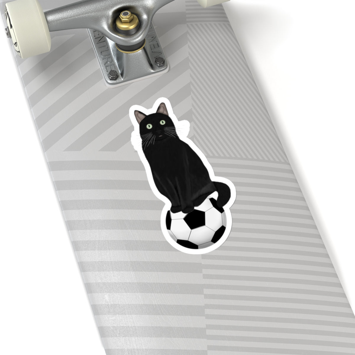 Black Cat with Soccer Cat Lover Sticker