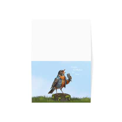 American Robin Birthday Card – Premium Matte Happy Birthday Bird Greeting Card