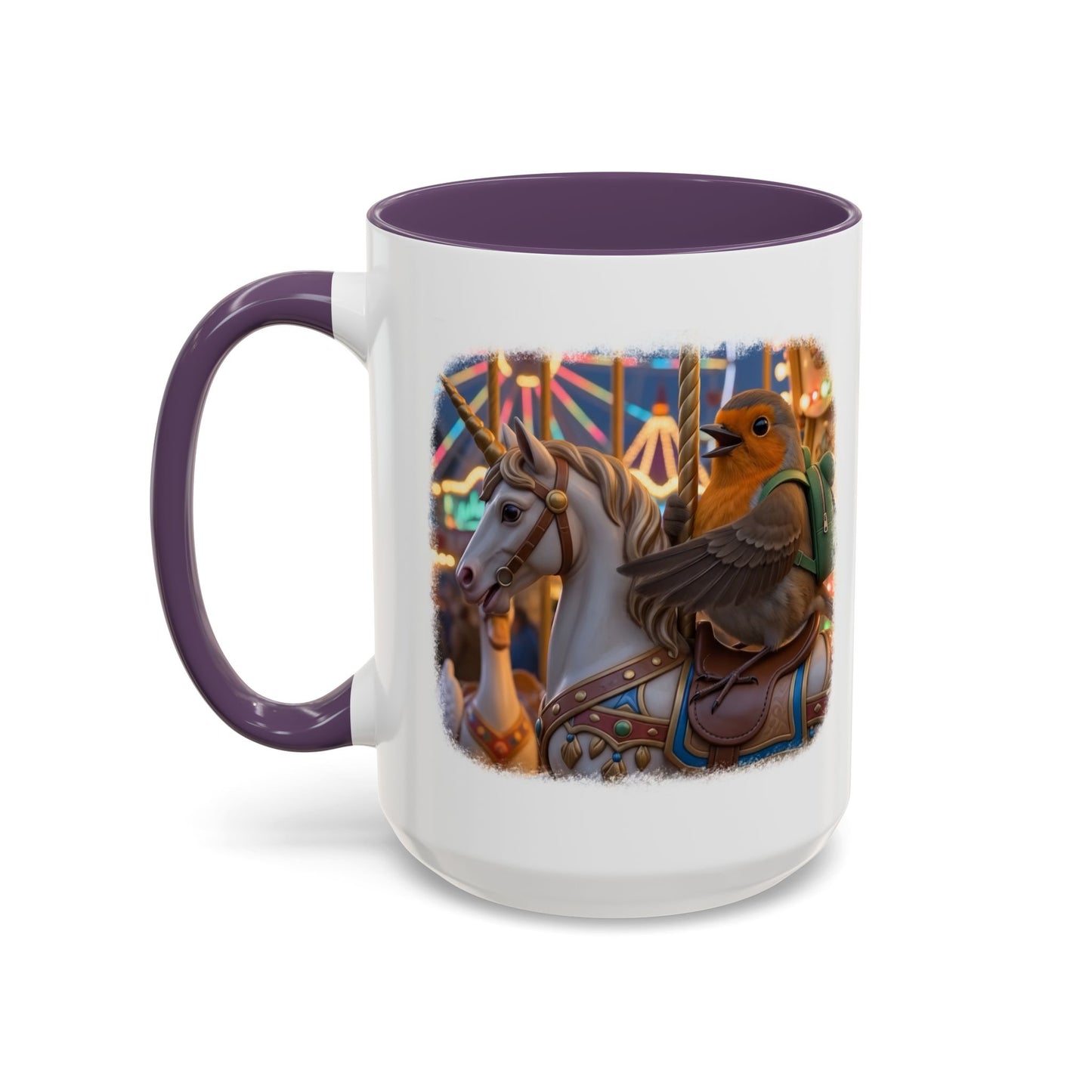 Robin Rosi Unicorn Carousel Premium Mug for Bird Lovers