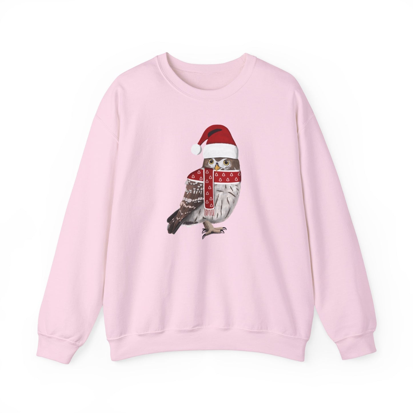 Owl with Christmas Hat Bird Birdwatcher Sweatshirt