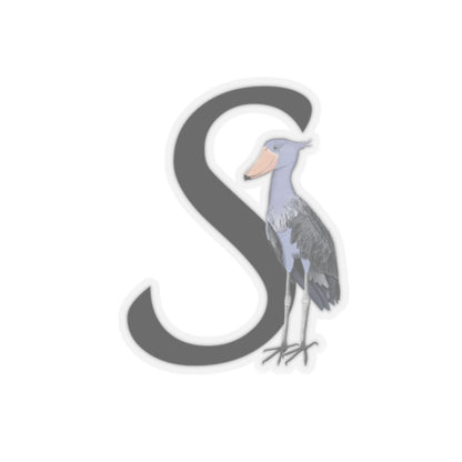 Shoebill Letter S Bird Kiss-Cut Sticker