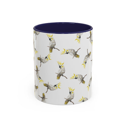 Kakadu Tasse mit Streumuster | Vogelmotiv Kaffeebecher für Vogelbeobachter & Naturfreunde