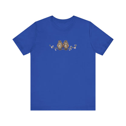American Robin Fledgling T-Shirt | Spring Blossoms Unisex Graphic Tee for Bird Watchers
