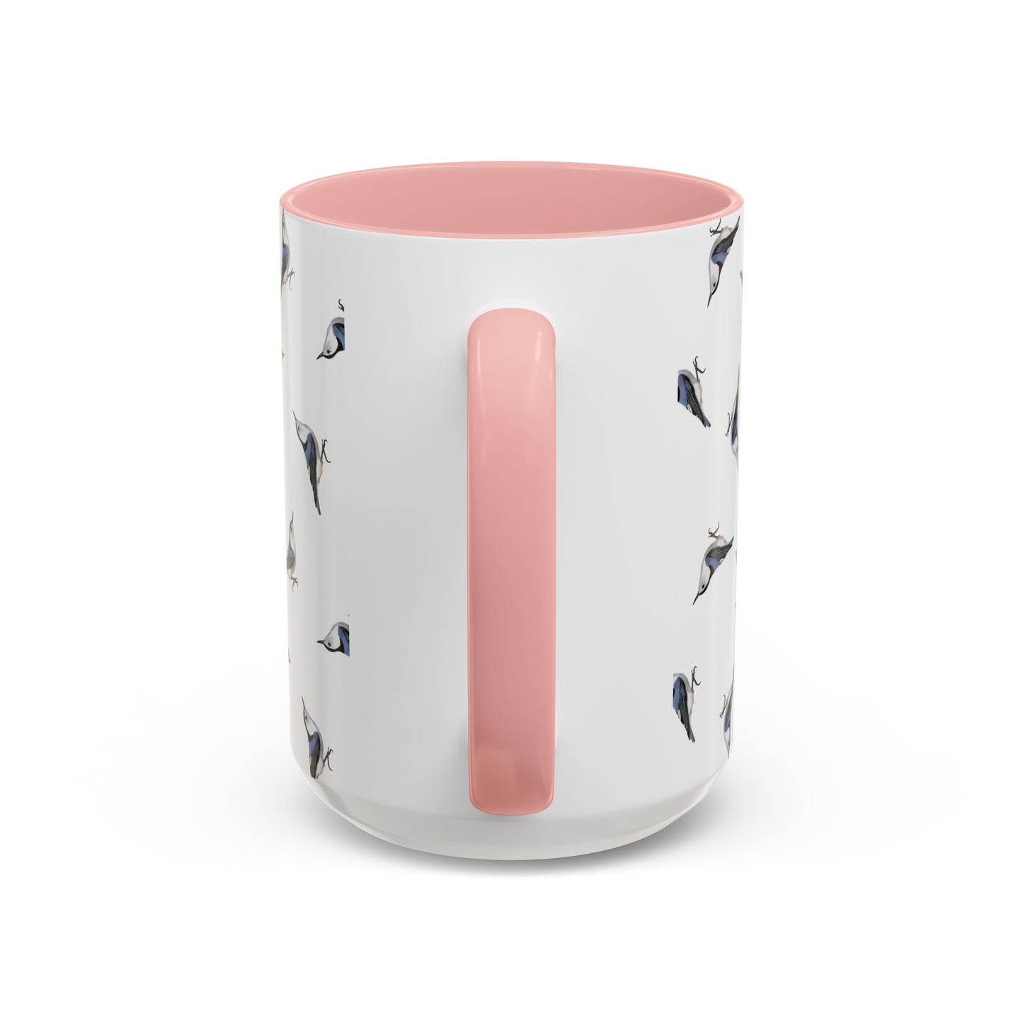 Nuthatch All-Over Pattern Accent Mug | Colorful Bird Lover Gift for Birdwatchers