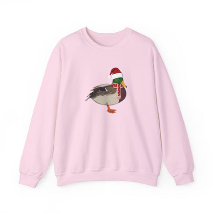 Mallard with Christmas Hat Bird Birdwatcher Sweatshirt