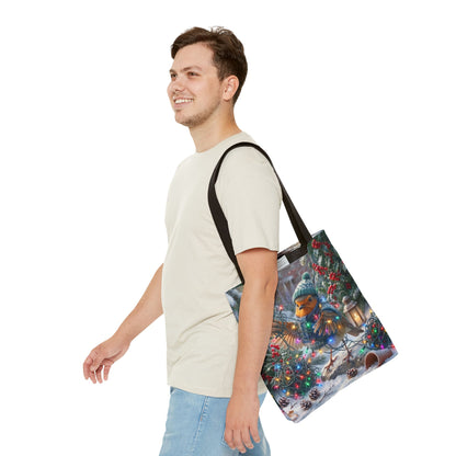 Premium Tragetasche Rosi Rotkehlchen und die Lichterkette (40 x 40 cm)