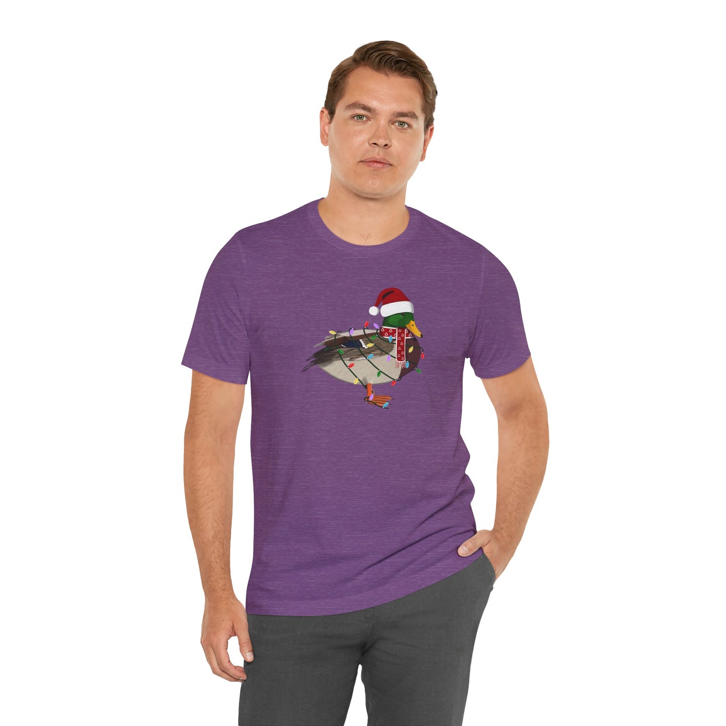 Mallard with Fairy Lights Christmas Bird T-Shirt