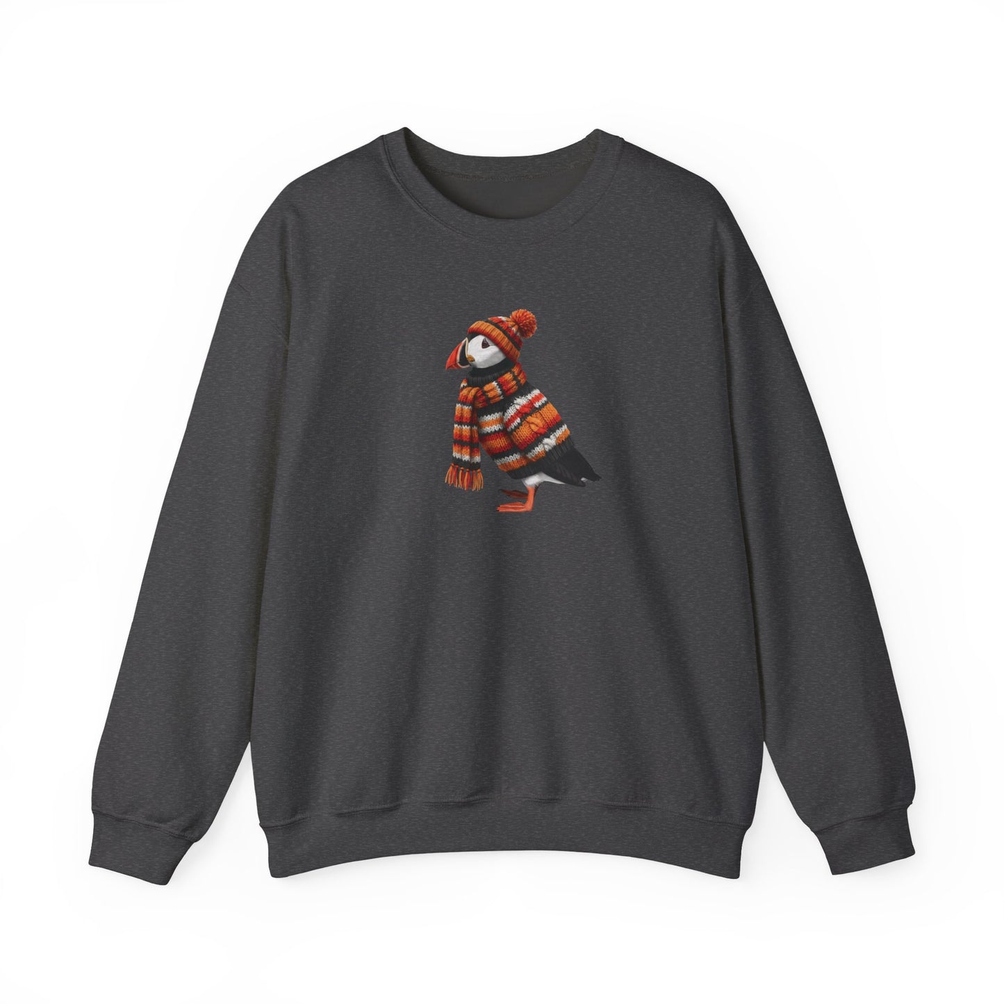 Puffin Winter Sweatshirt | Bird Watcher Crewneck | Unisex Songbirds Wearing Knit Gift for Bird Lovers