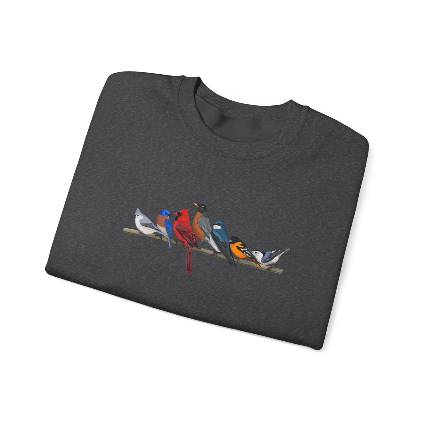 Birds on a Branch Robin Cardinal Tree Swallow Bluebird Oriole Bird Birding & Birdwatching Sweatshirt