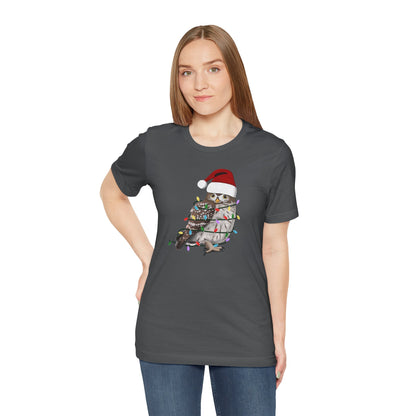 Owl with Fairy Lights Christmas Bird T-Shirt