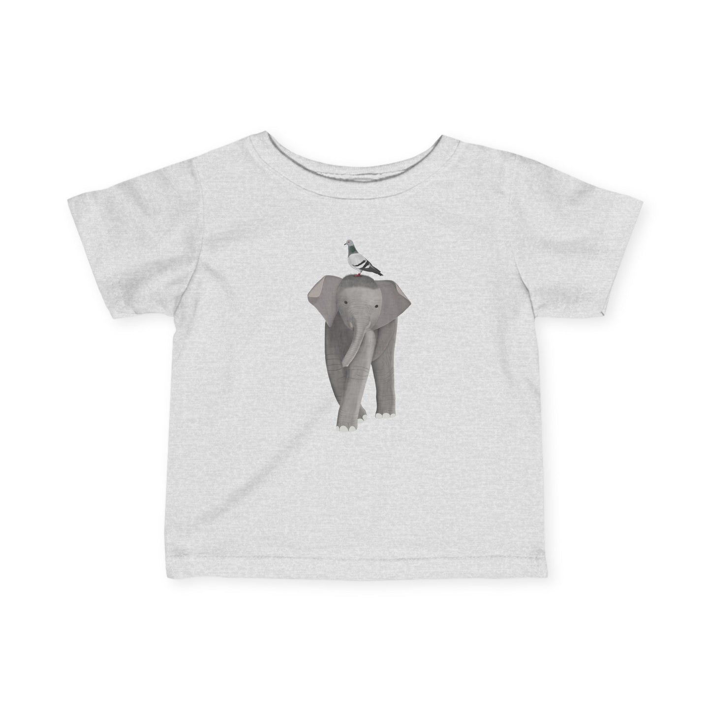 Elephant with Pigeon Bird Baby & Toddler T-Shirt