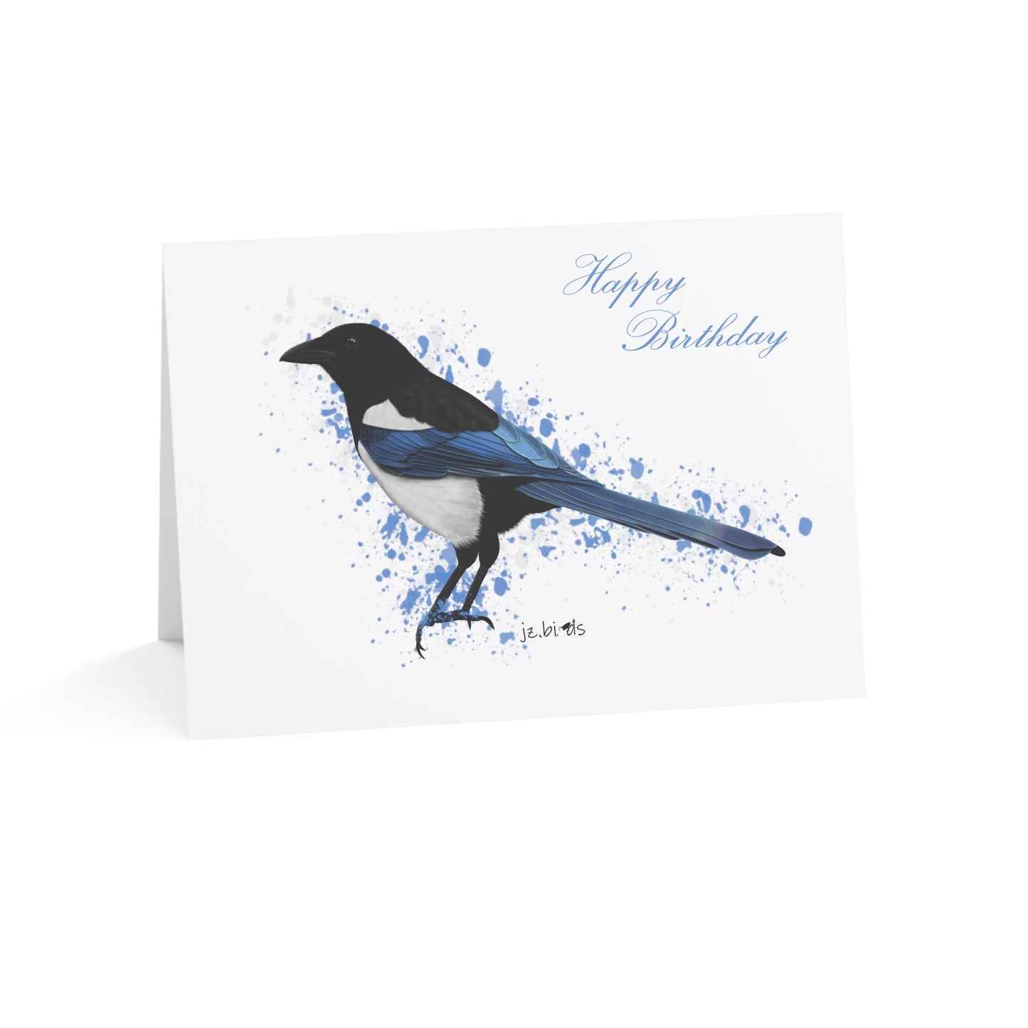 Magpie Birthday Card Happy Birthday – Premium Matte Bird Greeting Card
