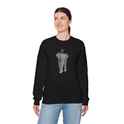 Elephant with Kingfisher Bird Birding & Birdwatching Sweatshirt