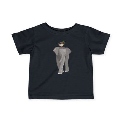 Elephant with Mallard Bird Baby & Toddler T-Shirt