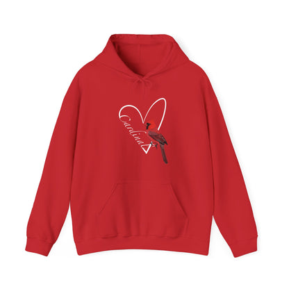 Cardinal Heart Bird Birdwatching Birdlover Hoodie