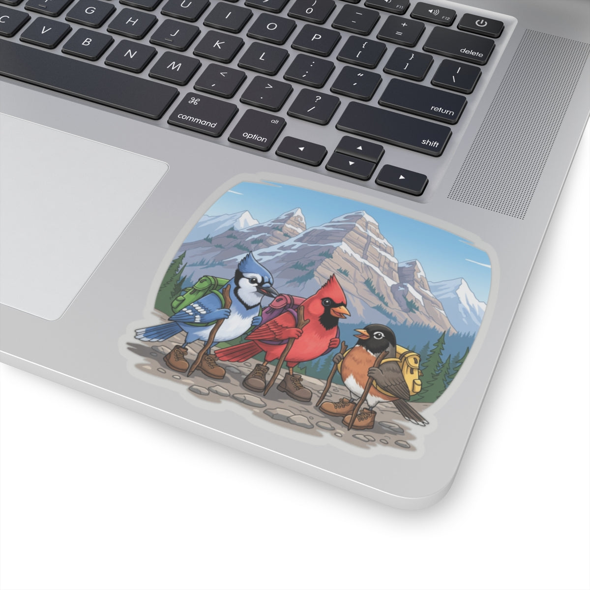 Blue Jay Cardinal Robin Hiking Kiss-Cut Sticker for Bird Watchers and Hiking Lovers