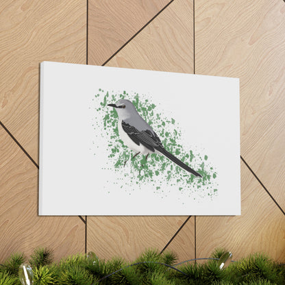 Mockingbird Bird Canvas Gallery Wrap White - jz.birds