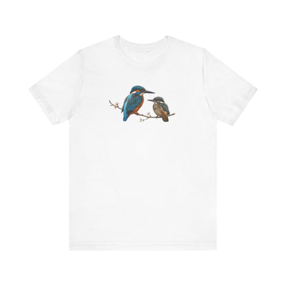 Kingfisher & Fledgling T-Shirt | Spring Blossoms Unisex Graphic Tee