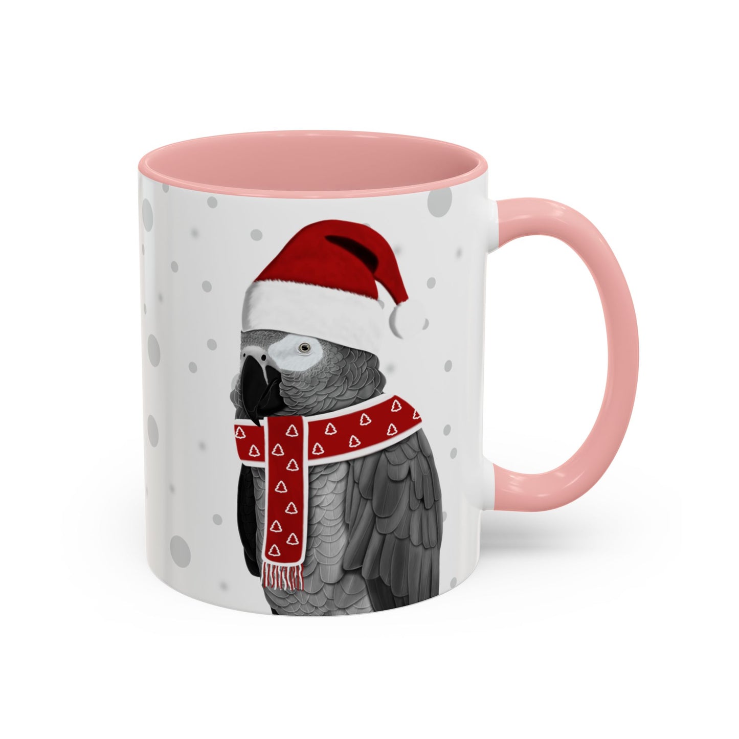 Grey Parrot Christmas Bird Coffee Mug