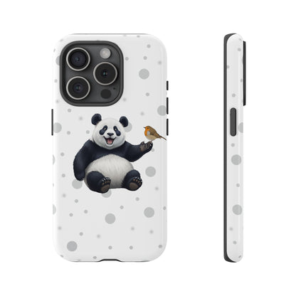 Rotkehlchen mit Panda iPhone & Google Pixel Tiermotiv Handyhülle - Tierisch guter Schutz