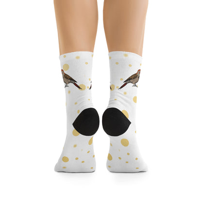 Northern Flicker with Golden Dots Birding & Birdwatching Bird Socks White