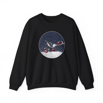 Nuthatch on a Winter Branch Christmas Bird Sweatshirt