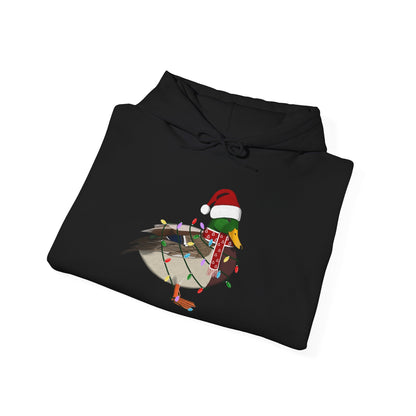 Ente Weihnachts-Hoodie - Vogel als Weihnachtsmann mit Lichterkette Sweater