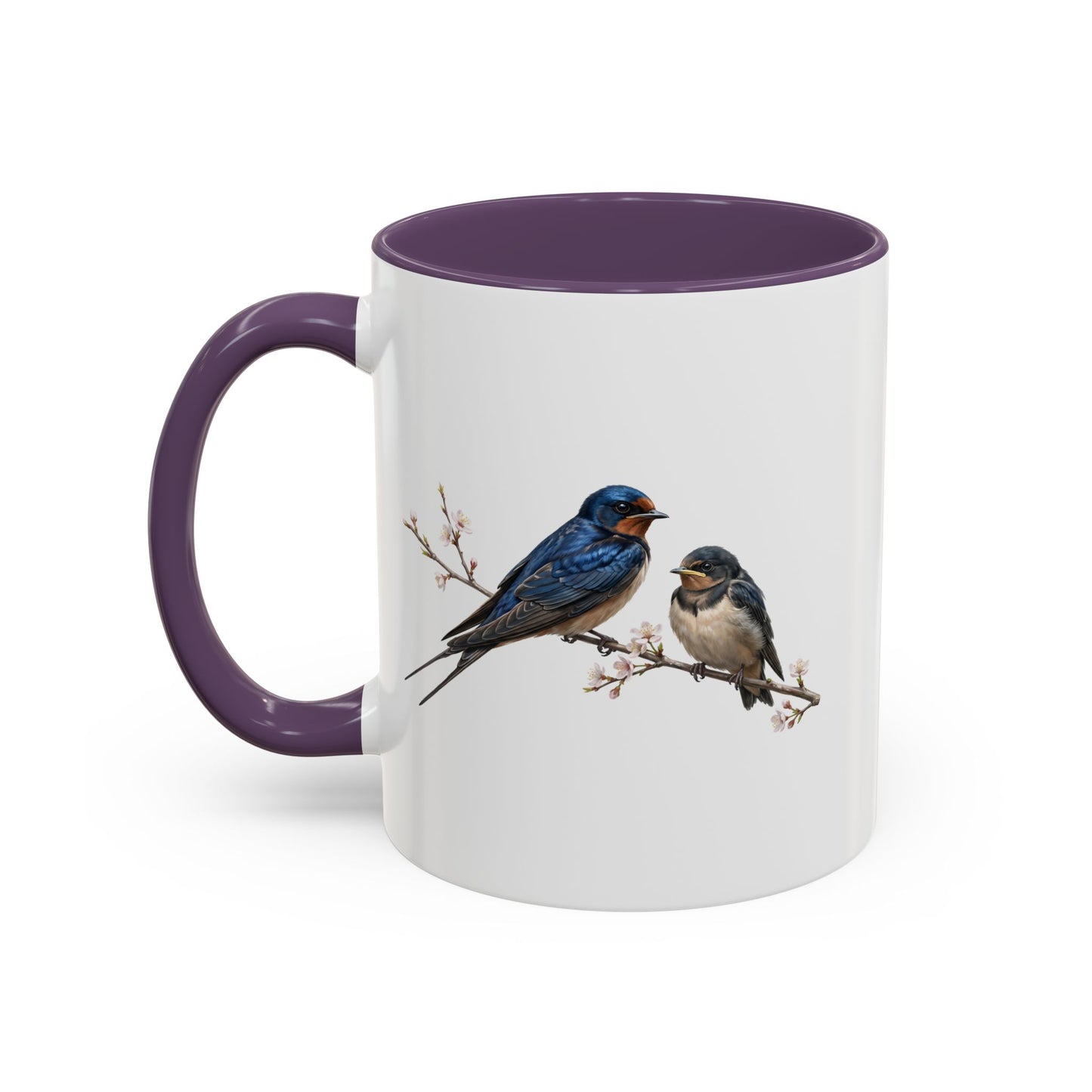 Barn Swallow & Fledgling Two-Tone Mug | Spring Bird Lover Gift