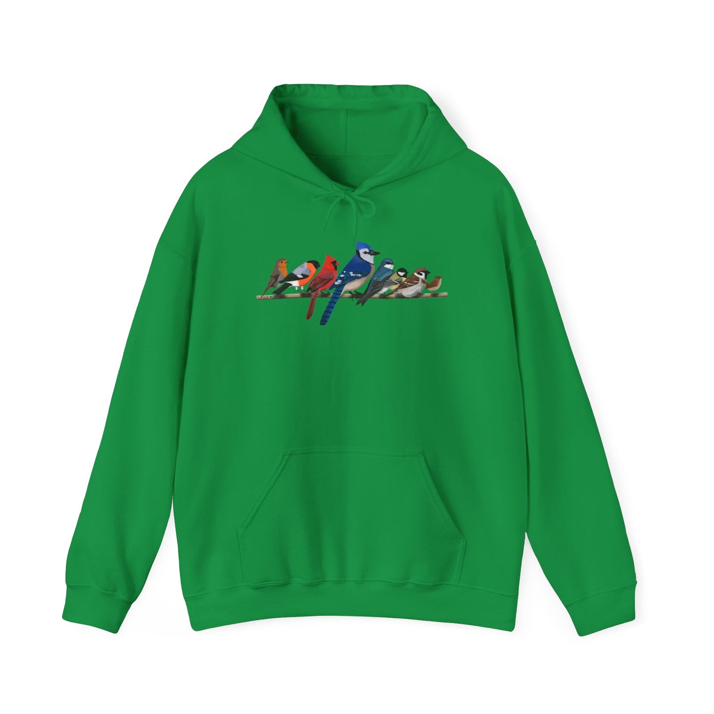 Garden Birds on a Branch Blue Jay Cardinal Bullfinch Hoodie - jz.birds