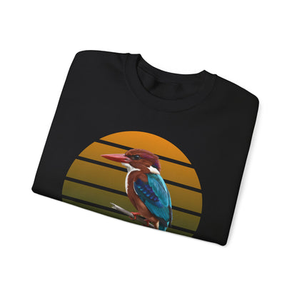 White-Throated Kingfisher Sweatshirt | Bird Watcher Crewneck | Unisex Songbird Gift for Bird Lovers